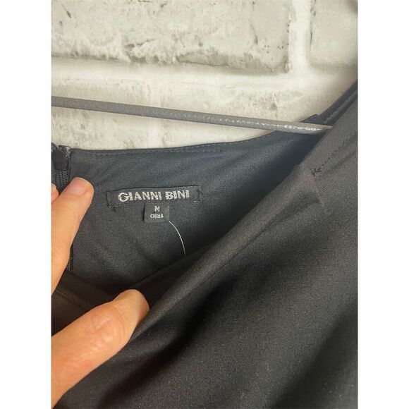 Gianni Bini Women's Off Shoulder Black Midi Cocktail Dress Size M New Tags - Picture 4 of 6